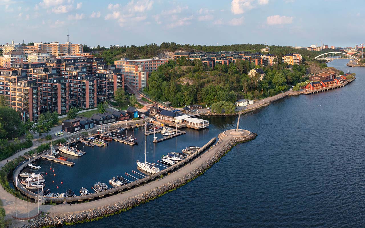 Nacka Strand Stockholms Skärgård, bild tagen med drönare av Marcus Lindström, köpt från Istock
